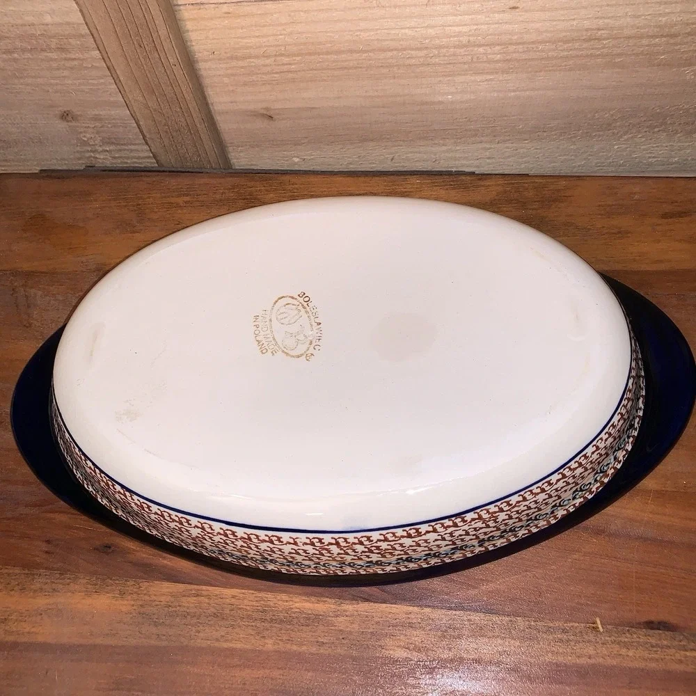 Polish Pottery Oval Serving Dish Handmade by Zaklady Boleslawiec 13